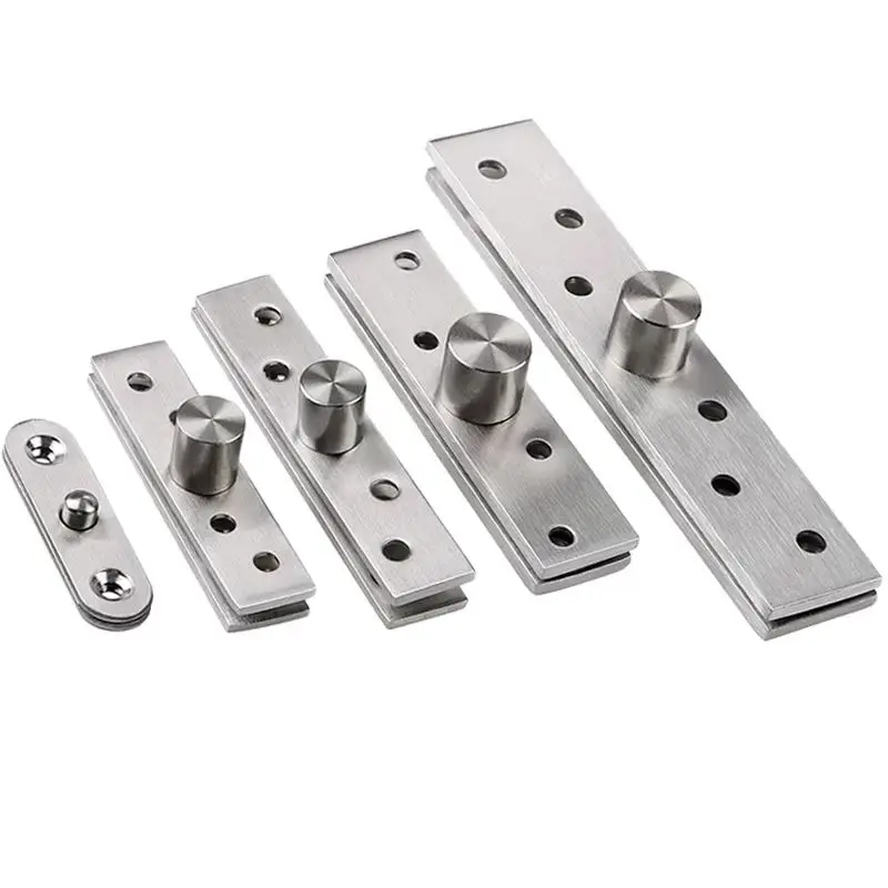 

High Quality 4PCS Stainless Steel Door Pivot Hinges 360 Degree Rotary Invisible Hidden Door Hinges Install Up and Down