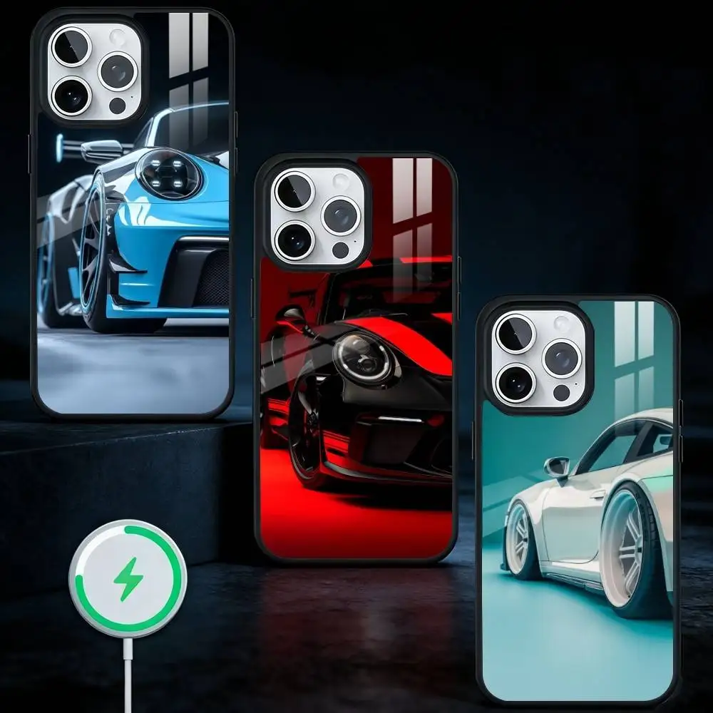 

Trendy cartoon supercar GT-3 RS Phone Case For iPhone17,16,15,14,13 Plus,Pro Max Magnetic For Magsafe Wireless Charging