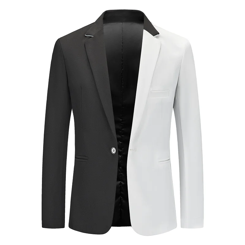 Double Color Suit Jacket Men Europe and The United States Large Size Suit Casual Fashion Suit Coat Blazer Men