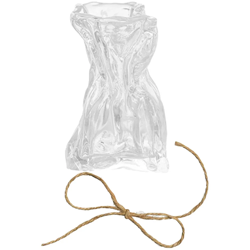 

Irregular Transparent Glass Flower Vase Decorative Simple Hydroponic Plant Holder for Home Desk Centerpiece Flower Vase
