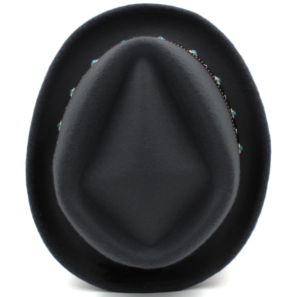 Sombreros de lana con diamantes para hombre y mujer, sombrero de Pie de cerdo, estilo callejero, clásico, talla US 7 1/4 UK L