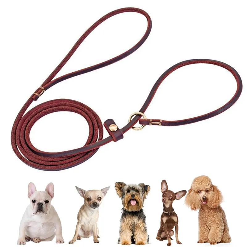 

Real Leather Slip lead small dog leash Genuine Leather slip Dog lead slip Leash pet puppy Dog Leather slip Leash Rope small Dogs