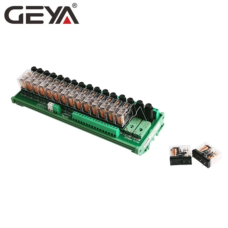 GEYA NGG2R 16 Channel Relay Module with Fuse Protection 12VDC 24VDC Relay PLC 1NO1NC