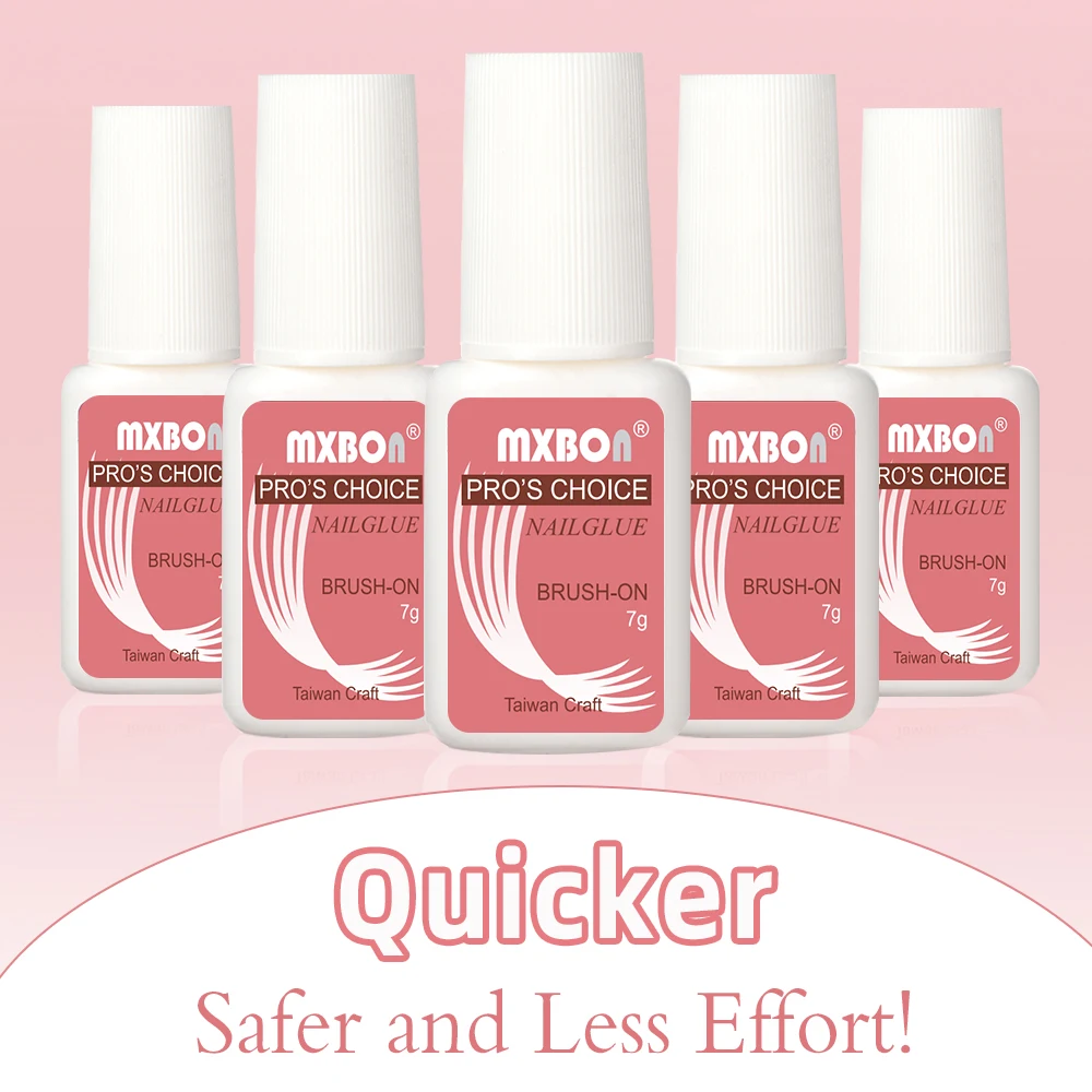 Pegamento para uñas postizas acrílicas, 5 uds., 7g, Gel súper fuerte, transparente, resistente al agua, herramientas para uñas de fácil aplicación de larga duración