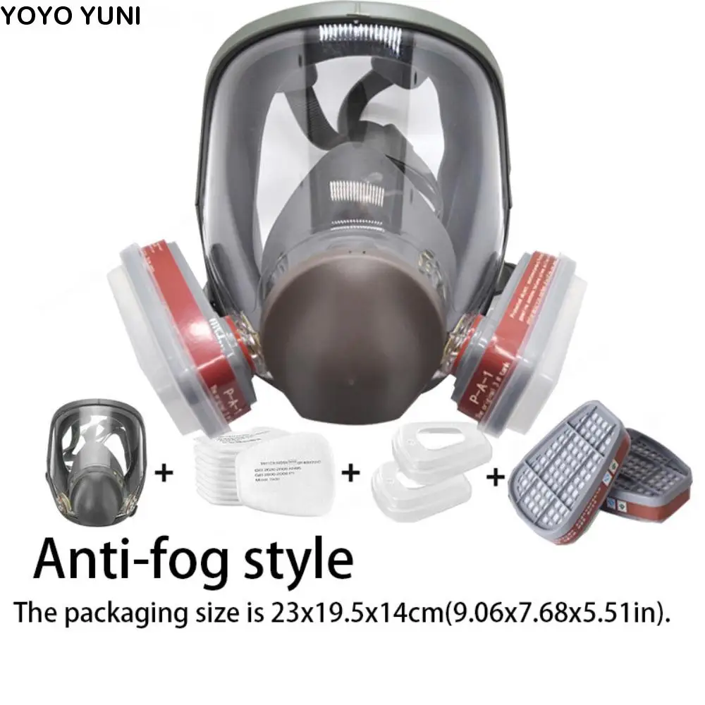 

7 In 1 Set Industrial Mask Large View Silicone Mask Full Face Mask Full Facepiece Dust Filter Spray Paint Respirator