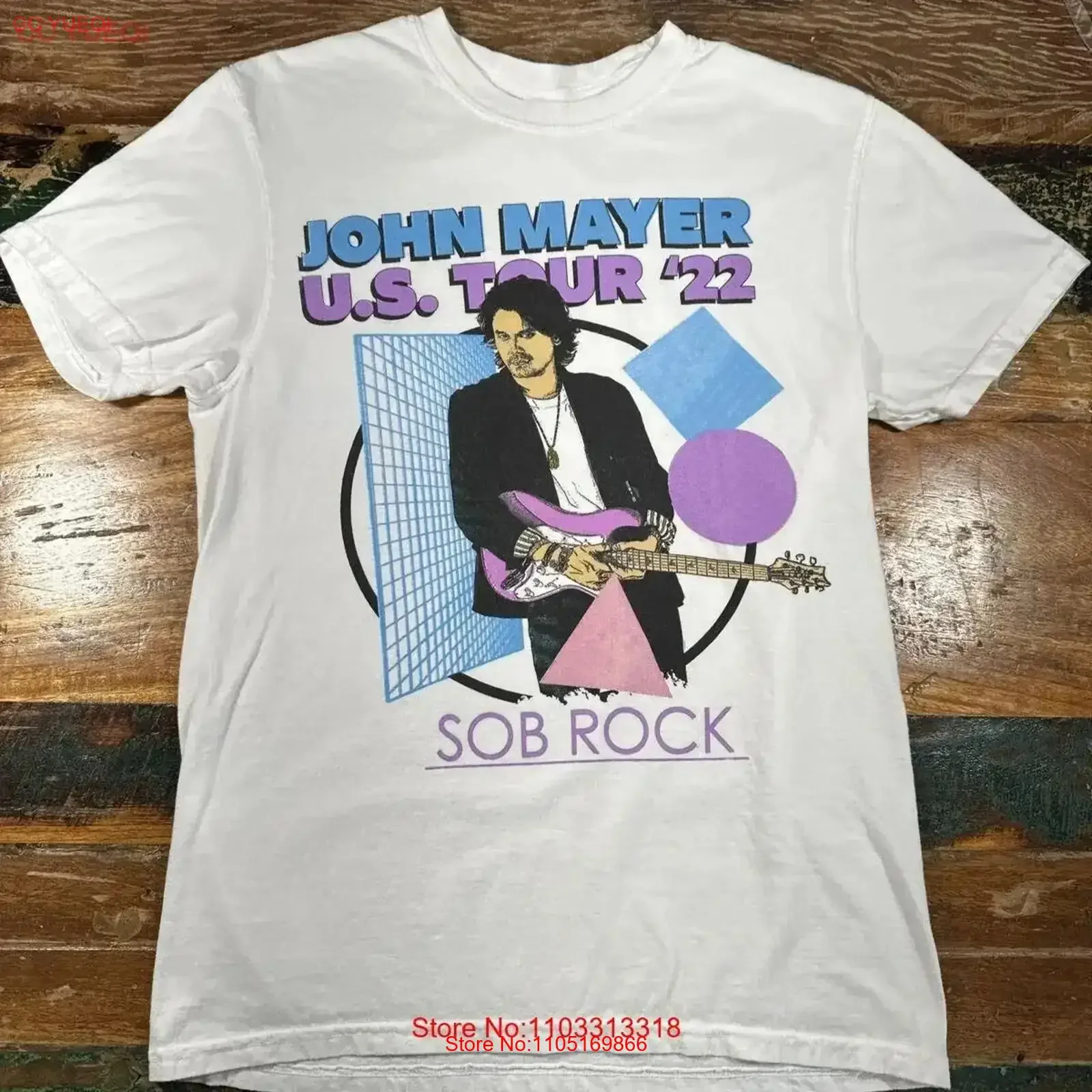 Camiseta John Mayer para mujer pequeña 2022 Sob Rock Concert Tour IM0387 vintage lavada versátil transpirable streetwear ligeramente