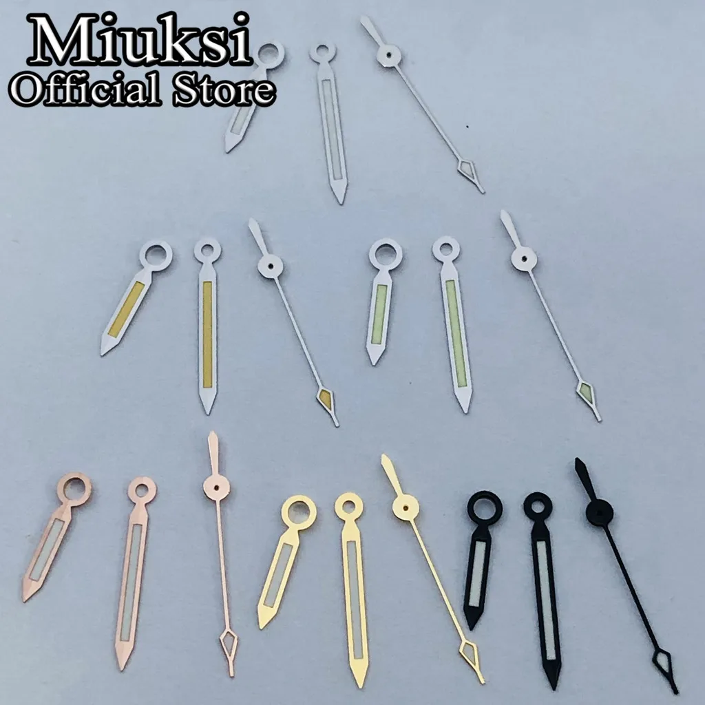 Miuksi silver gold black watch hands green luminous hands fit NH35 NH36 ETA2824 2836 PT5000 Miyota8205 8215 movement