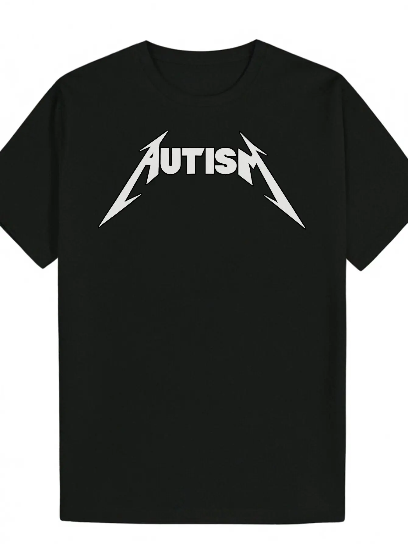 

Men'S Summer Casual Crew Neck Polyester T Shirt with Autism Awareness Design Autism Lettering Dark Blue Comfortable Breathable