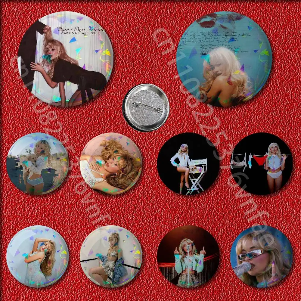 

S-Sabrina Carpenter Mans Best Friend Badges Badge 25mm 32mm 44mm 58mm 75mm Round Pin Brooch Adornment Souvenir Cosplay Gift