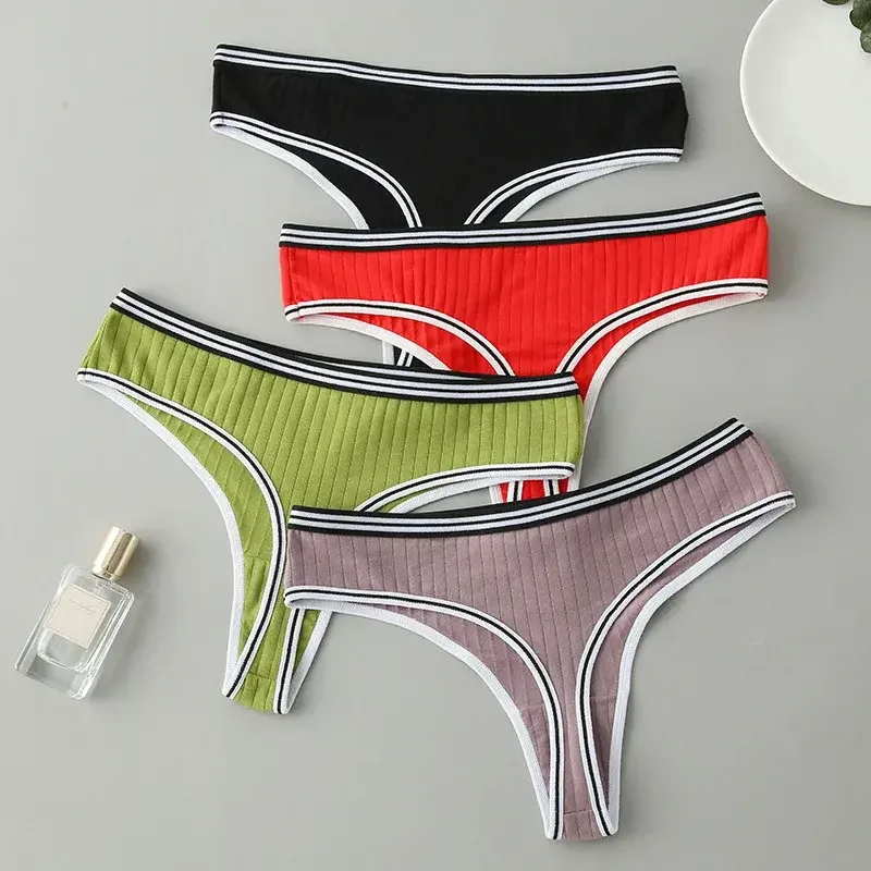 Cotton Panties Women\'s Underwear Breathable Briefs Seamless Thong Female G-string Solid Underpants Daily Lady Intimates Lingerie