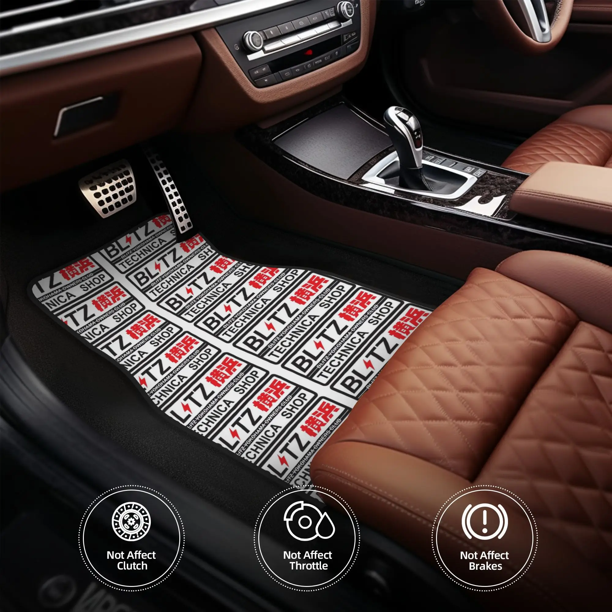 Blitz Technica JDM Complete Four Piece Car Mat Set Perfect For Enhancing Your Car Interior During Everyday Errands Weekend Rides