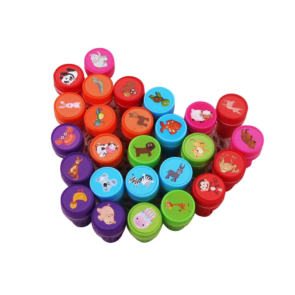26 Pcs Animal Print Gifts Self-ink Stampers Toy for Kids Birthday Postage Stamps Taste