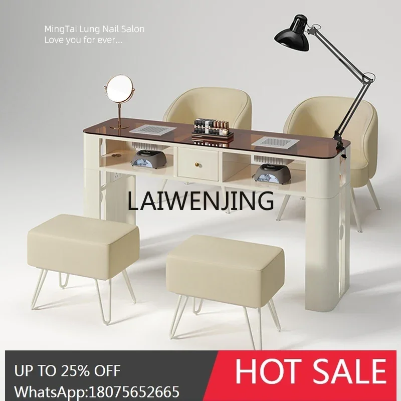 

Glass table single and double three-person table and chair set black simple and advanced sense