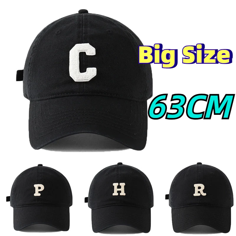 Unisex Large Size XL 63cm Baseball Caps 100% Cotton Caps for Men Summer Big Head Hat Men 60cm Trucker Caps 62CM Dad Cap