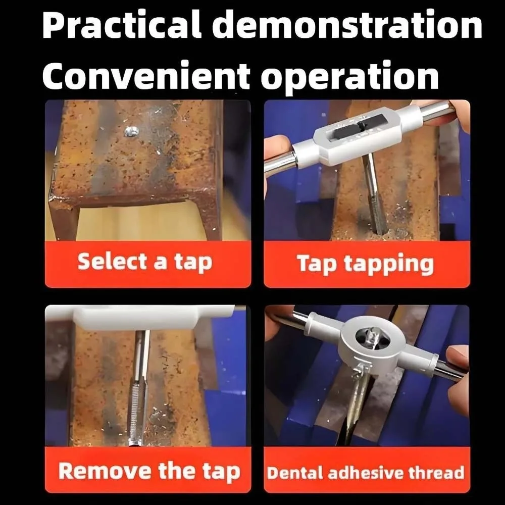 مجموعة الصنبور والقالب متعددة الوظائف قابلة للتعديل وسهلة الإزالة المكسورة المسمار النازع المدمجة القوية مخلب كسر مزيل الترباس بالوعة #3