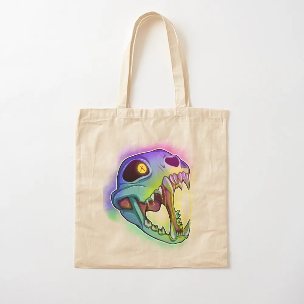 

Neon cat skull Tote Bag female bag hand bag bags woman 2025 tote bags cloth bags Canvas Tote