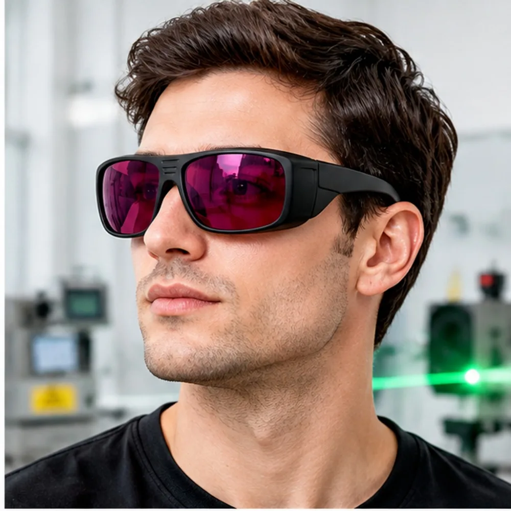 DMK Pink Laser Protective Glasses 532nm Green Light 980-1800nm Near-infrared Light Safety Goggles OD8 Protection Rating