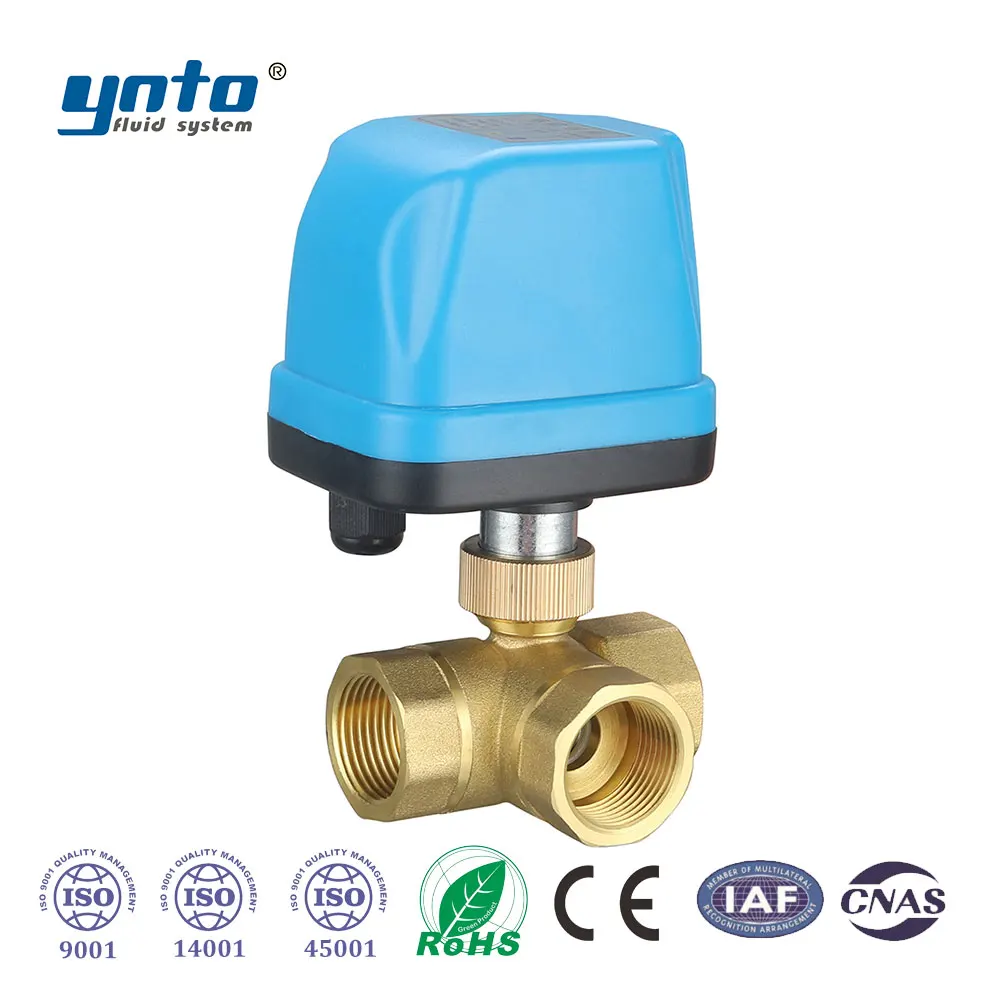 Customizable Three-Way Electric Brass Ball Valve with Threaded Connection Three-Wire for Water Control Customizable
