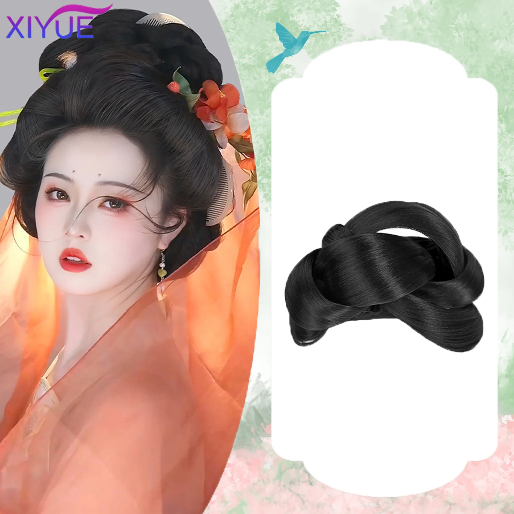 Synthetic Hanfu Wig Female Ancient Style Hair Bag Tang Style Ancient Costume Back Pressed Bun Party Role Play Daily Pad Hair Bag