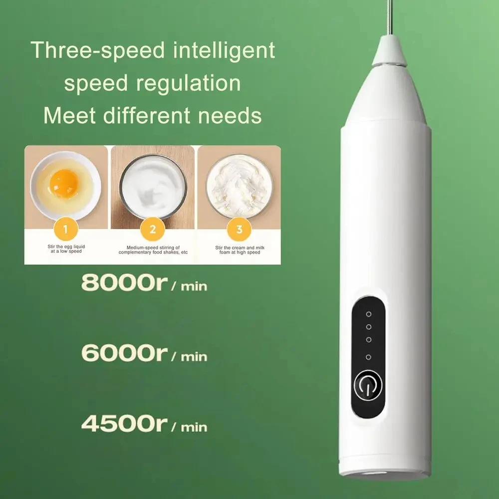 مضرب البيض اللاسلكي، خلاط كهربائي، رغوة الحليب المحمولة، ماكينة القهوة المحمولة، خلاط طعام المطبخ المنزلي 3 سرعات