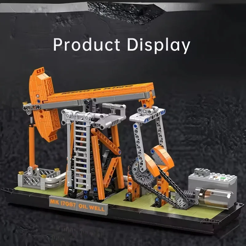 Mould King 17087 Giocattoli per auto tecniche Il pozzo di olio motorizzato Assemblaggio di blocchi Enginerring Truck Mattoni Regali di Natale per bambini