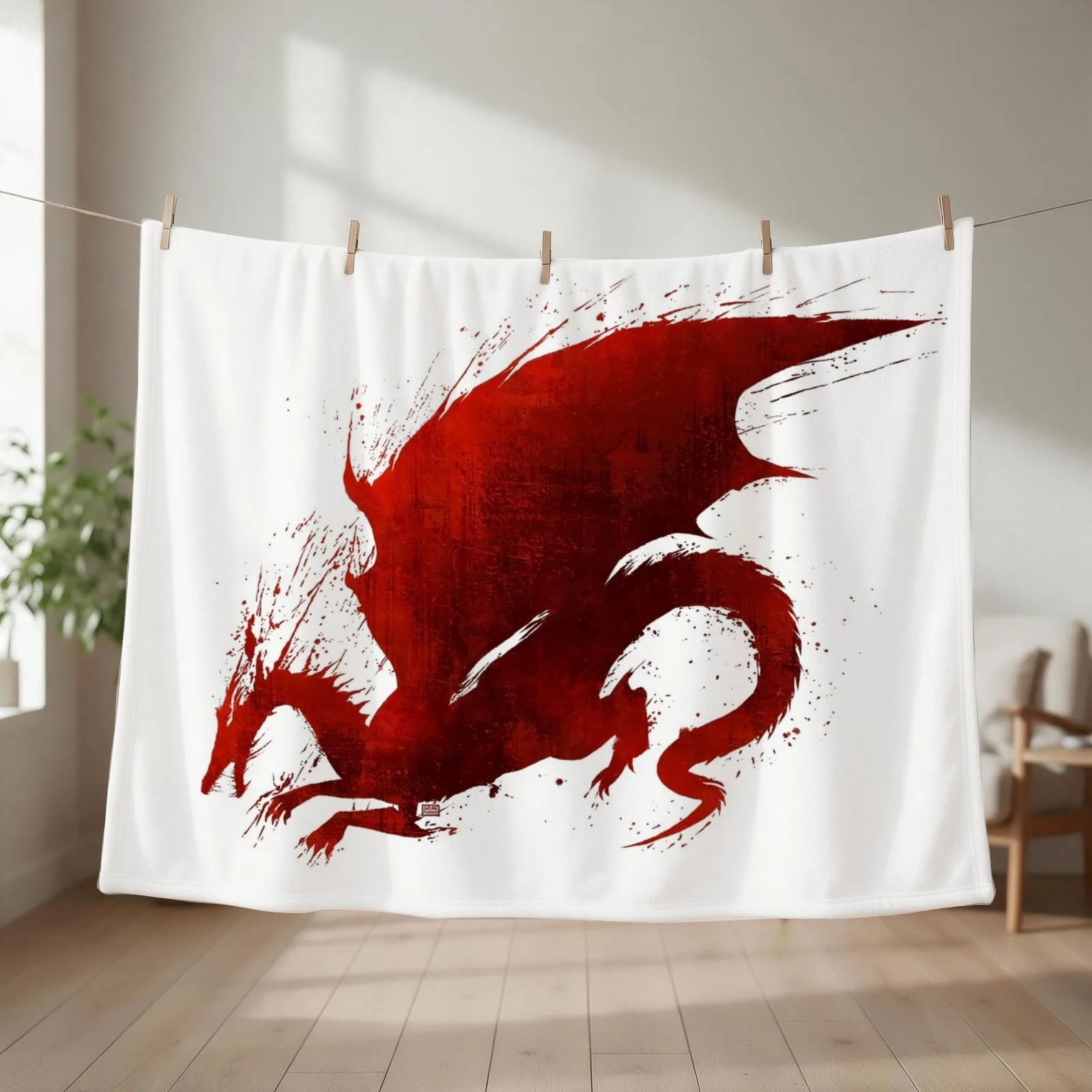 Dragon Age Origins: Blood Dragon V1 Throw Blanket couch cozy soft plush fuzzy picnic outdoor blanket