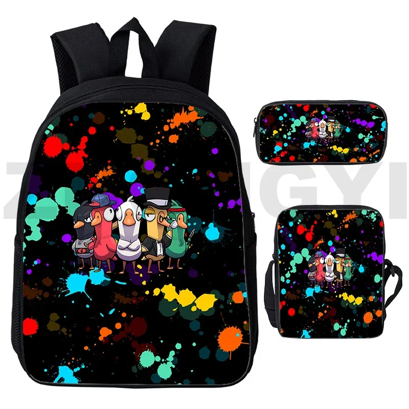 2023 New Goose Goose Duck 3D Print Backpack for Girls Cute Anime Schoolbags 3 In 1 Boys Outdoor Travel Packbag Business Rucksack