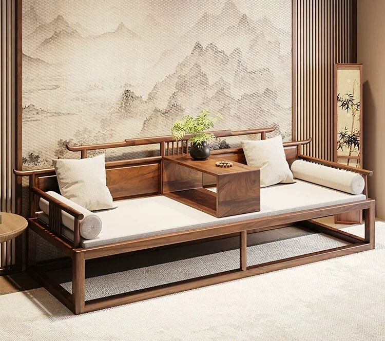 

PYJ South American walnut Arhat bed Song-style chaise longue Chinese antique solid wood sofa