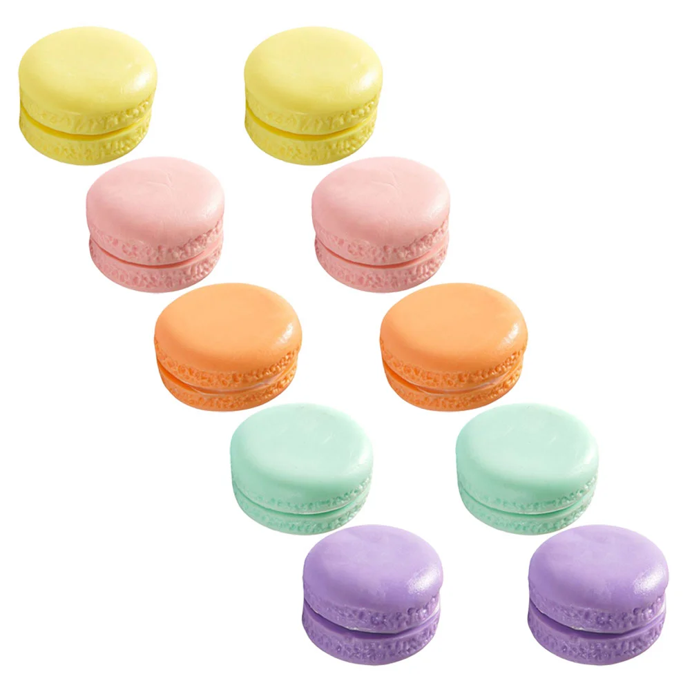 10 Pcs Faux Macarons Artificial Dessert Ornament Fake Food Containers with Lids Cakes Paper Cup Pvc Simulation Travel