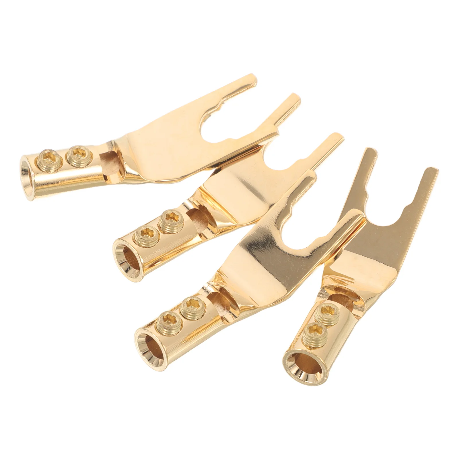 

4pcs Speaker Banana Plugs: Y-Shaped Copper Wire Connectors For High-Fidelity Audio Transmission Durable Speaker Cable Terminals