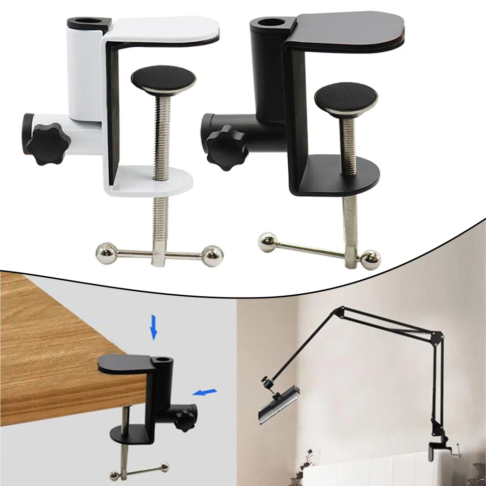 1pc Desktop Mounting Clamp Metal Base Table Lamp I-clip Cantilever Bracket Base Desktop Fixed Bracket Clip