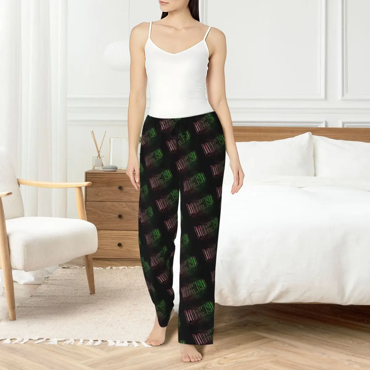

Custom Wicked The Musical Pajama Pants Sleepwear for Women Elastic Waistband Sleep Lounge Bottoms with Pockets
