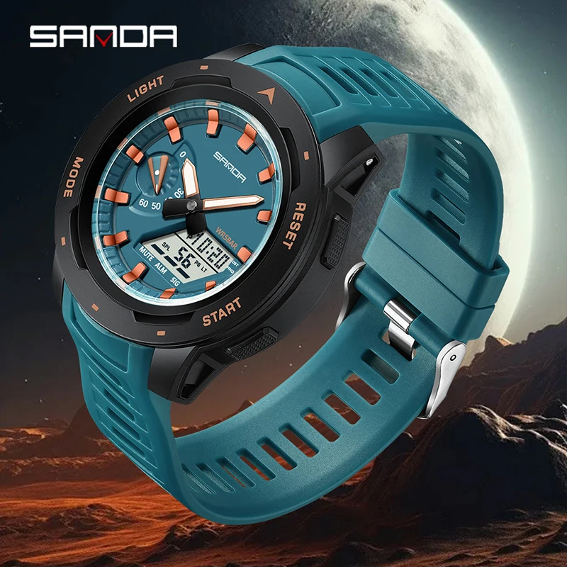 SANDA Outdoor Sports Watch New Hot Men's LED Little Luminous 50M Waterproof Date ElectronicTimer Student Watch Relogio Masculino