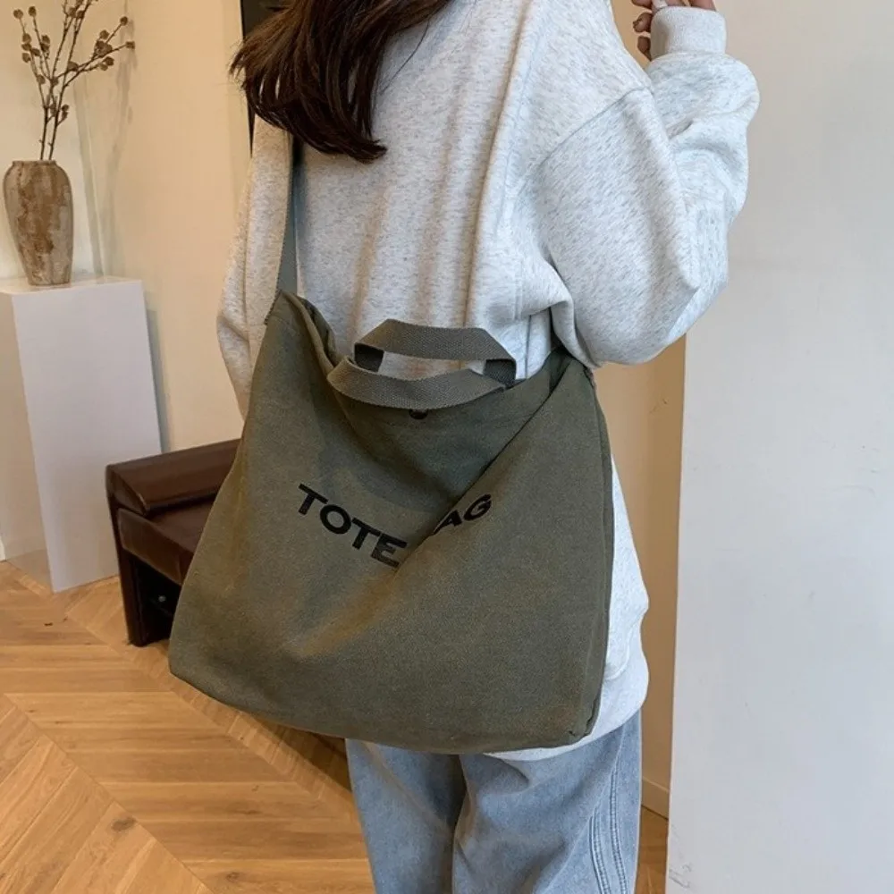 Practical Canvas Shoulder Belt Bags Large Capacity Leisure Male Shoulder Bag Thickened Solid Color Crossbody Bag Student