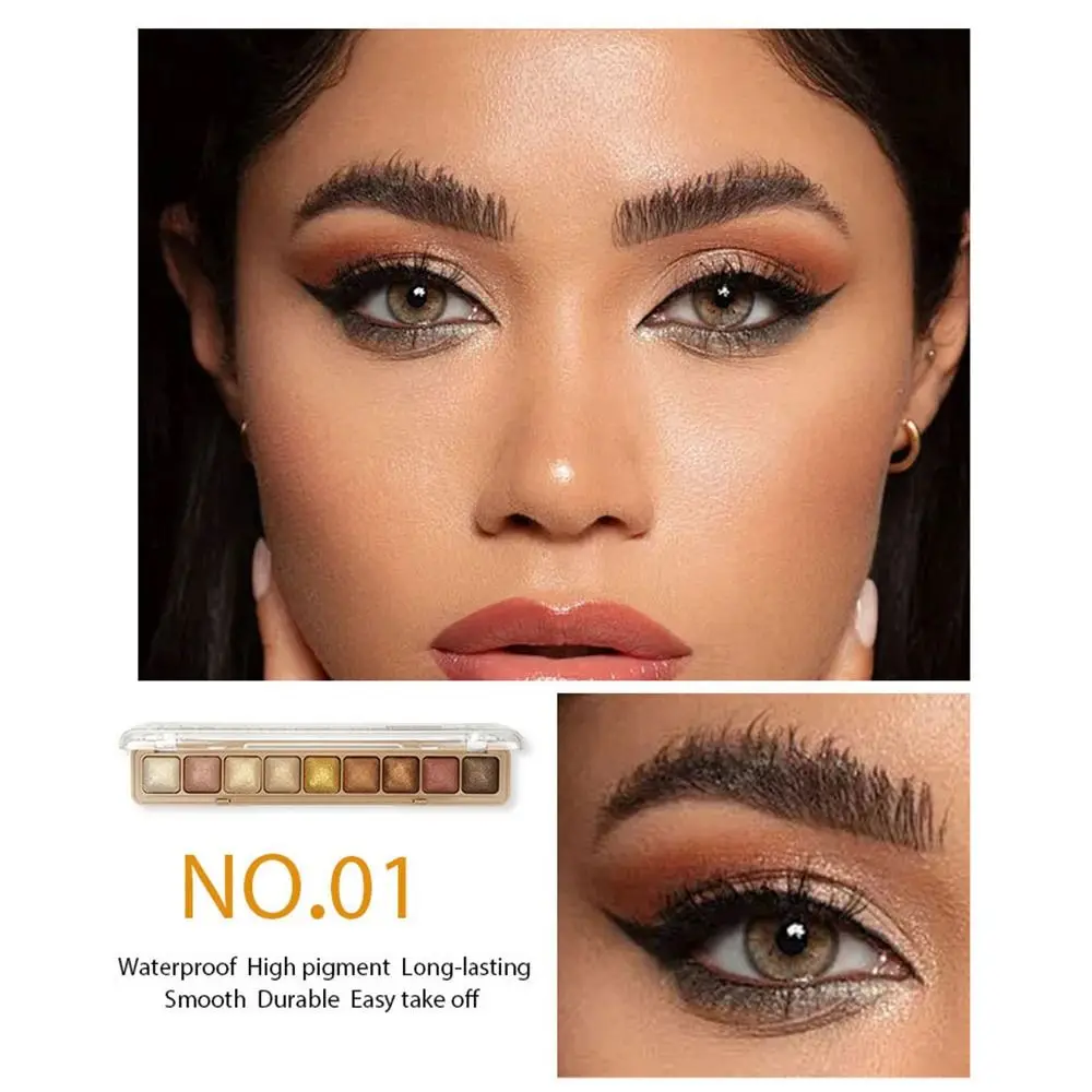 Paleta de sombra de ojos suave de 9 colores, herramienta de maquillaje de ojos Natural de larga duración, herramienta cosmética impermeable de larga duración para mujeres