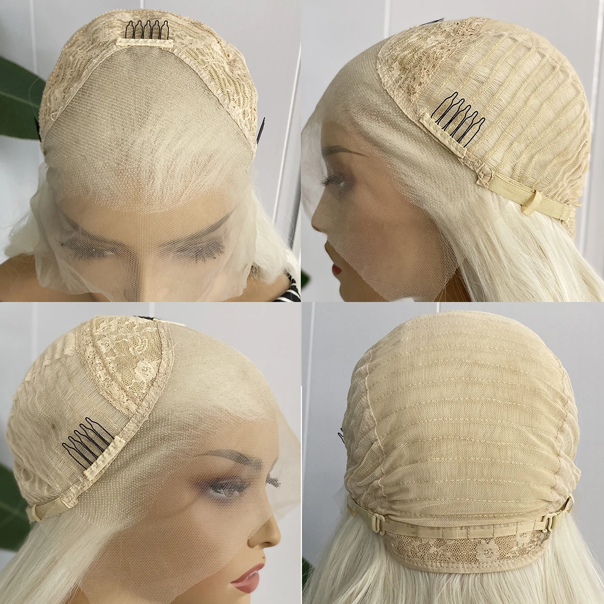 باروكة دانتيل زرقاء طويلة مستقيمة باروكات أمامية من الدانتيل للنساء 13 × 4 شعر صناعي جزء مجاني للاستخدام اليومي خط شعر طبيعي للحفلات التنكرية #6