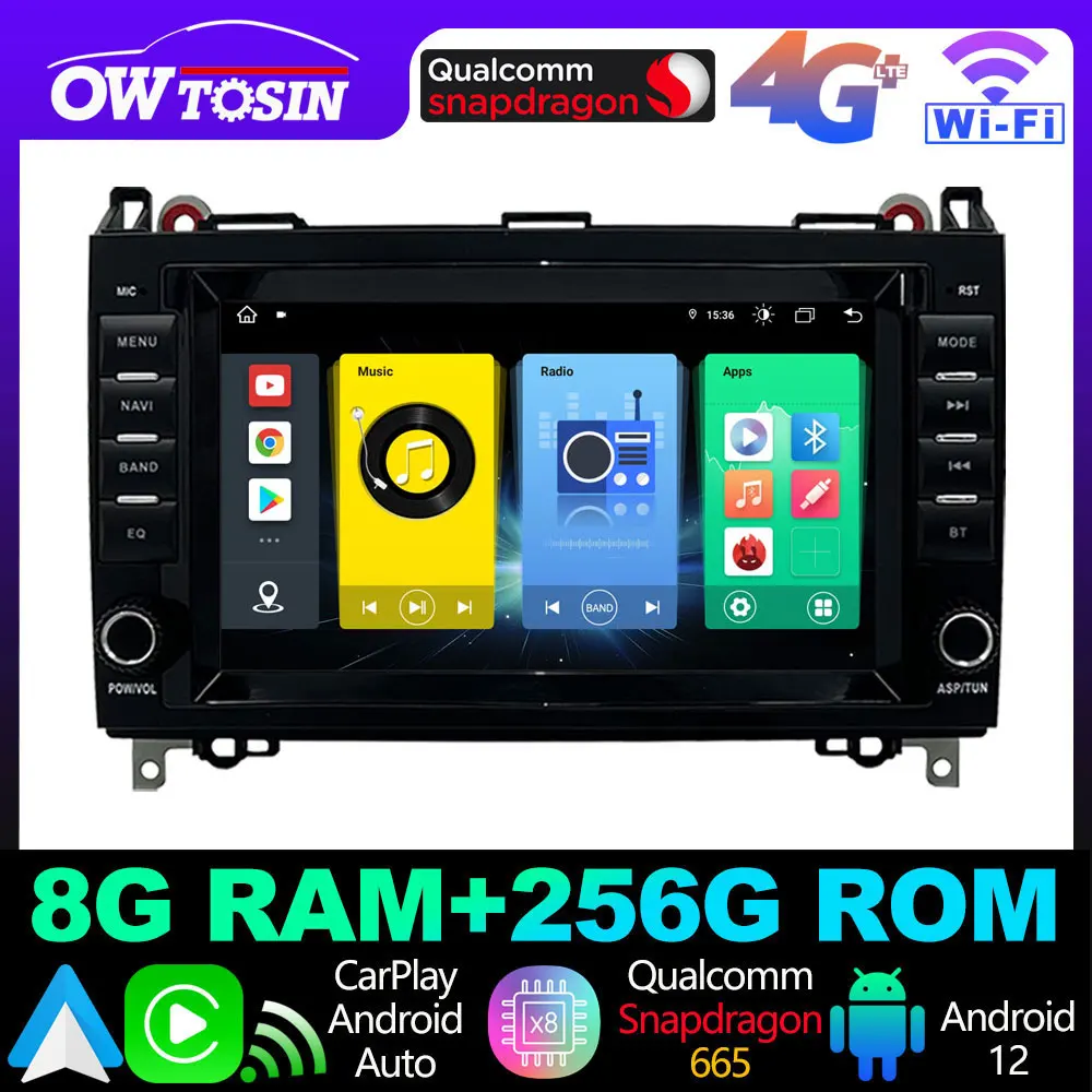 4G WiFi 12G+256G Android 12 360 Camera Car GPS Radio For Mercedes Benz A B Class W169 W245 W906 Viano Vito Sprinter DSP CarPlay