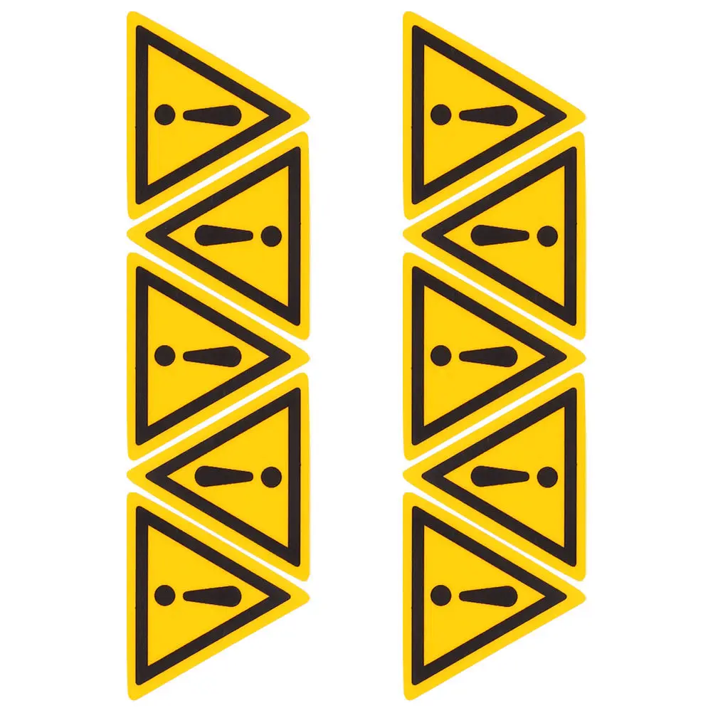 

10Pcs Safety Warning Sticker Exclamation Mark Triangle Caution Sign Self Adhesive Waterproof for Workplace Warehouse Equipment