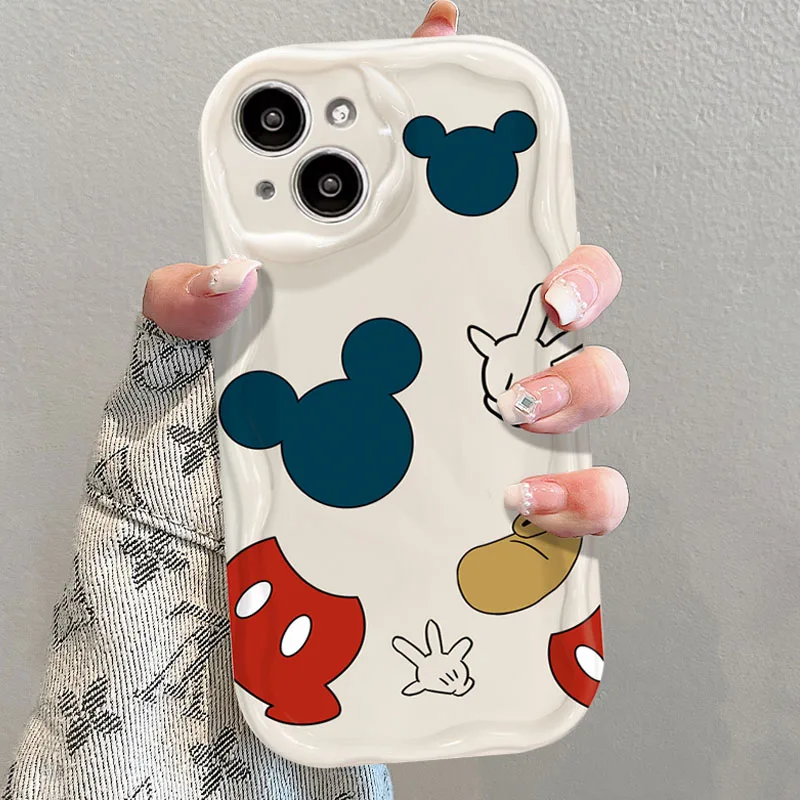 Disney Mickey Mouse 3D Wave Case For Huawei Mate 60 Pro 50 40 30 P60 Art P50 P40 Lite P30 Nova 9 SE 10 11 Honor 80 90 Soft Cover