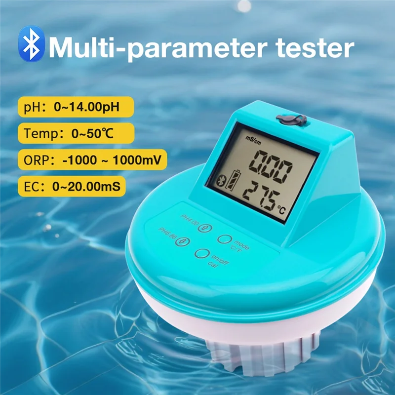 

AT21-EC Temp ORP PH Meter 4 In 1 Water Quality Tester Conductivity Meter For Aquariums Pools Aquaculture APP Data Readings