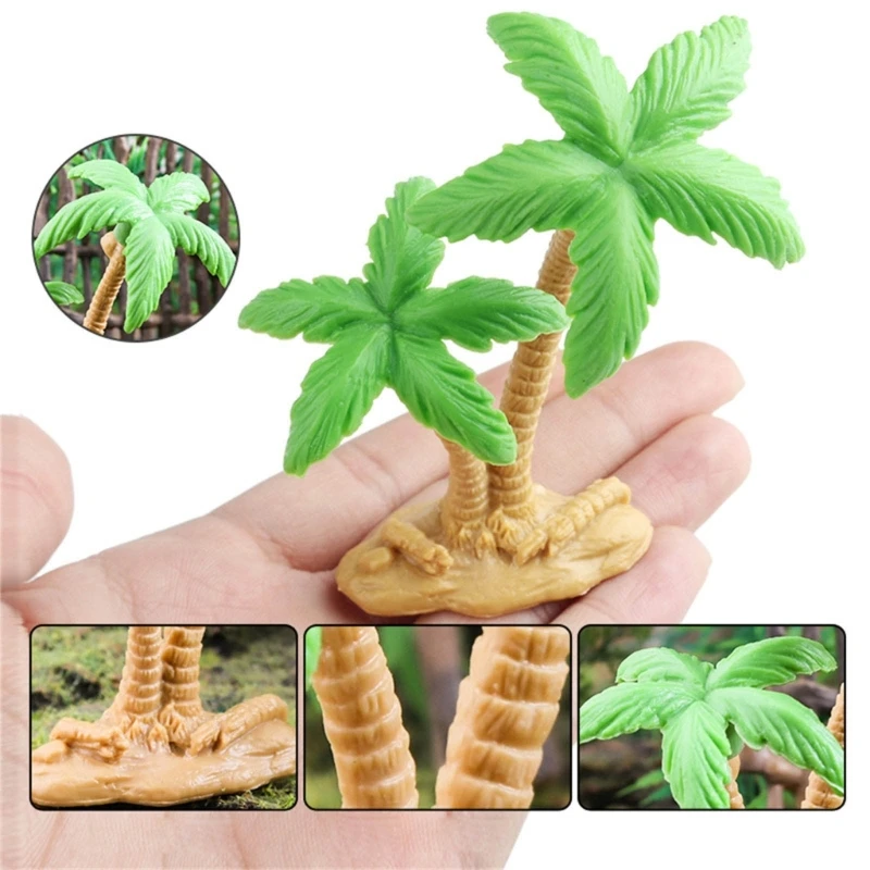 Beautiful Mini Palms Tree Sculpture Green Ornaments Home Decorations for Calming Living or Working Environment Dropshipping