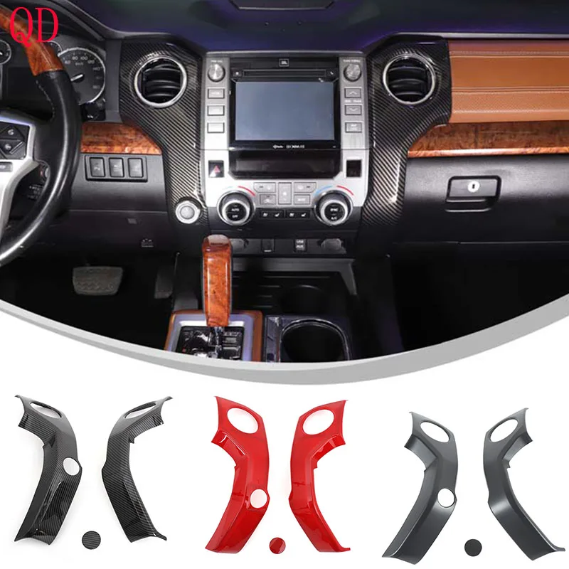 

For Toyota Tundra 2014-2020 ABS carbon fiber car central control air outlet frame decoration sticker car interior accessories