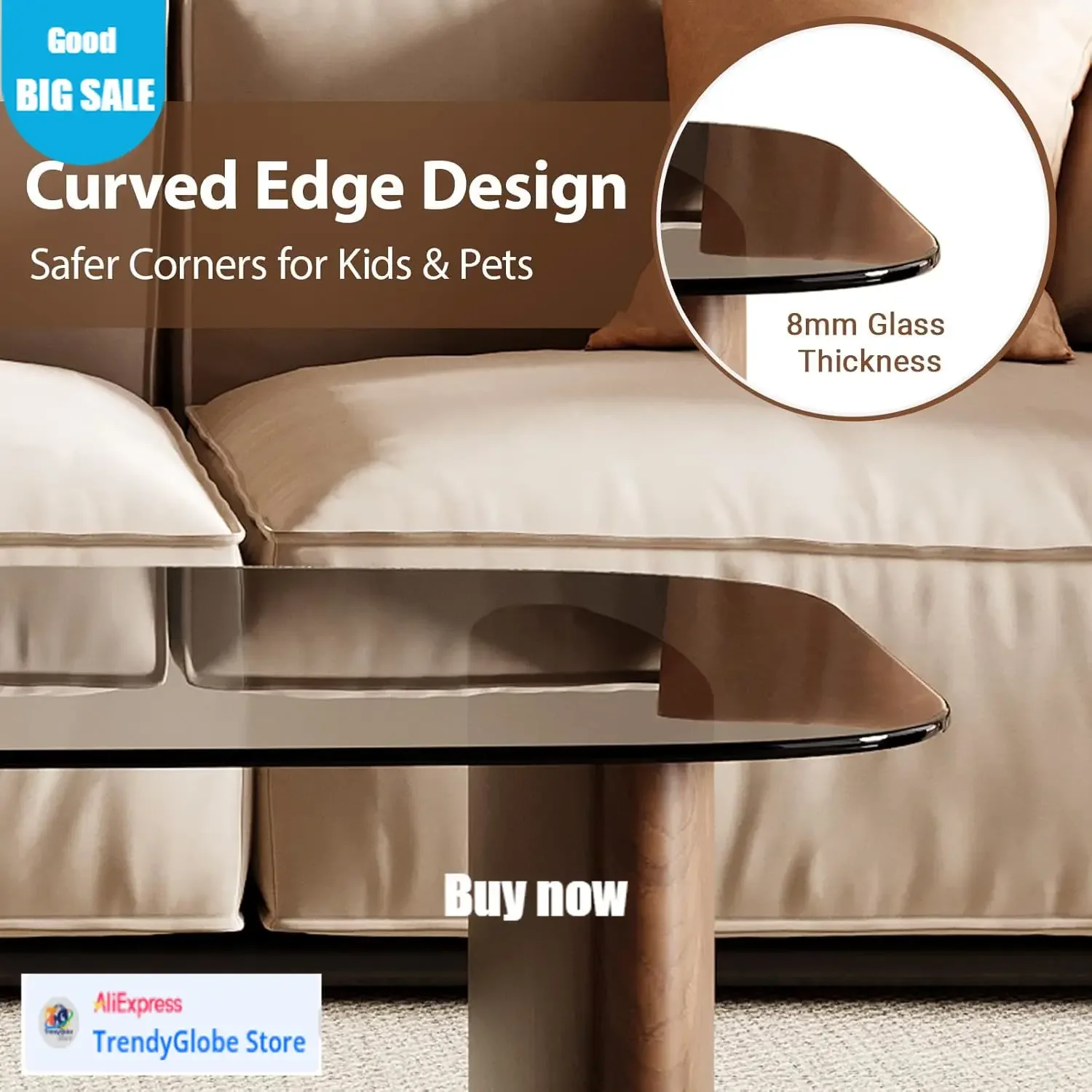 

Бестселлер: Современный стеклянный журнальный столик First Choice, журнальный столик для гостиной, столешница из закаленного стекла с прочным деревянным основанием, модерн