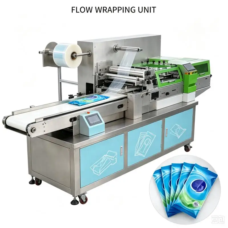 Customized Pillow Packaging Machine Automatic Flow Wrapper Packing Equipment High Efficiency Plastic Film Sealing System