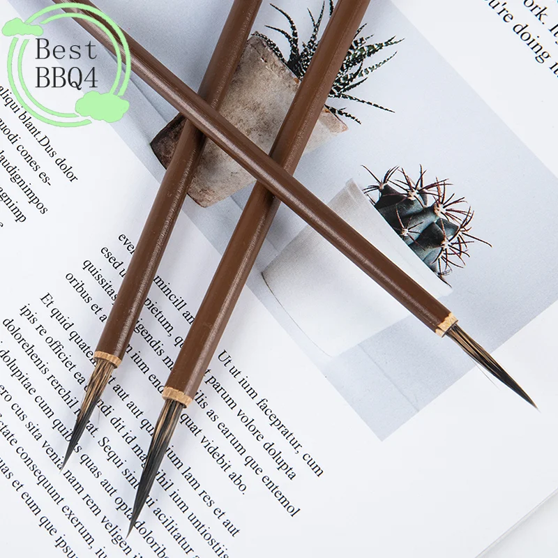 (BBQ4)3pcs Weasel Hair Hook Line Fine Paint Brush Calligraphy Brush Pen Art Stationary