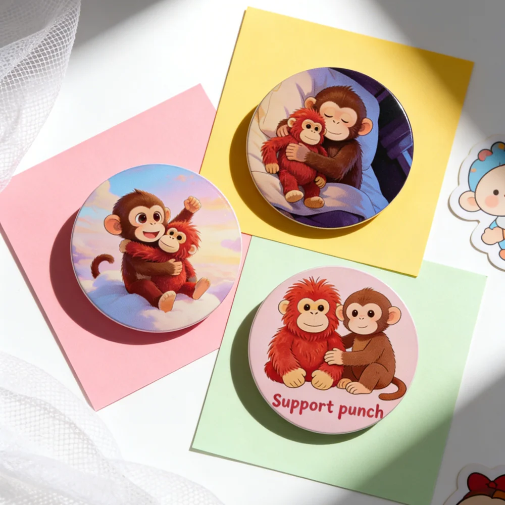 CINDY XIANG Acrylic High-definition Printing Punch Monkey Brooch Animal Badges Fashion Jewelry Good Gift For Friend