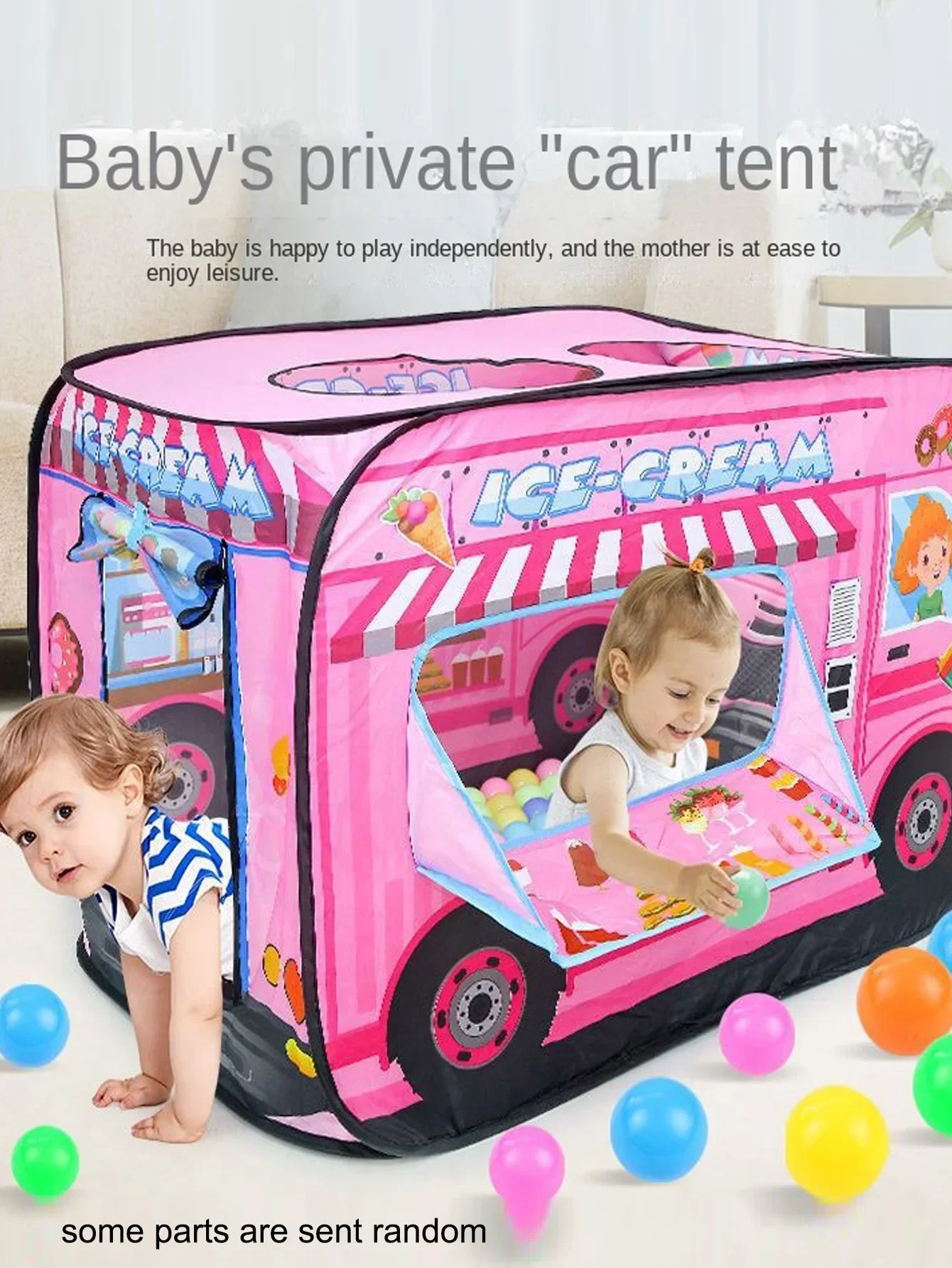 Pop up Tent for Kids,Castle Play Tent for Toddlers,Police Car Tent,Foldable Oxford Cloth Fire Truck Tent,Play House for Toddlers