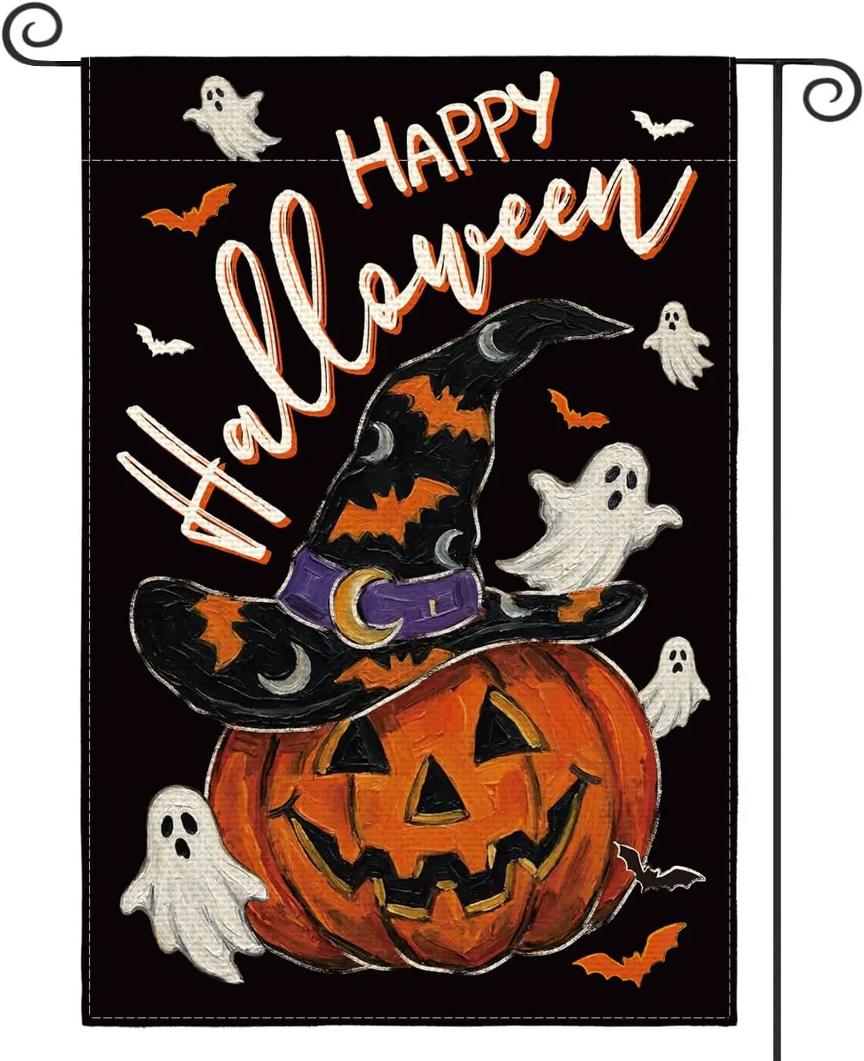 AVOIN colorlife Jack-o'-Lantern Happy Halloween Garden Flag 12x18 Inch | Double Sided, Weather & Fade Resistant, Yar xxl