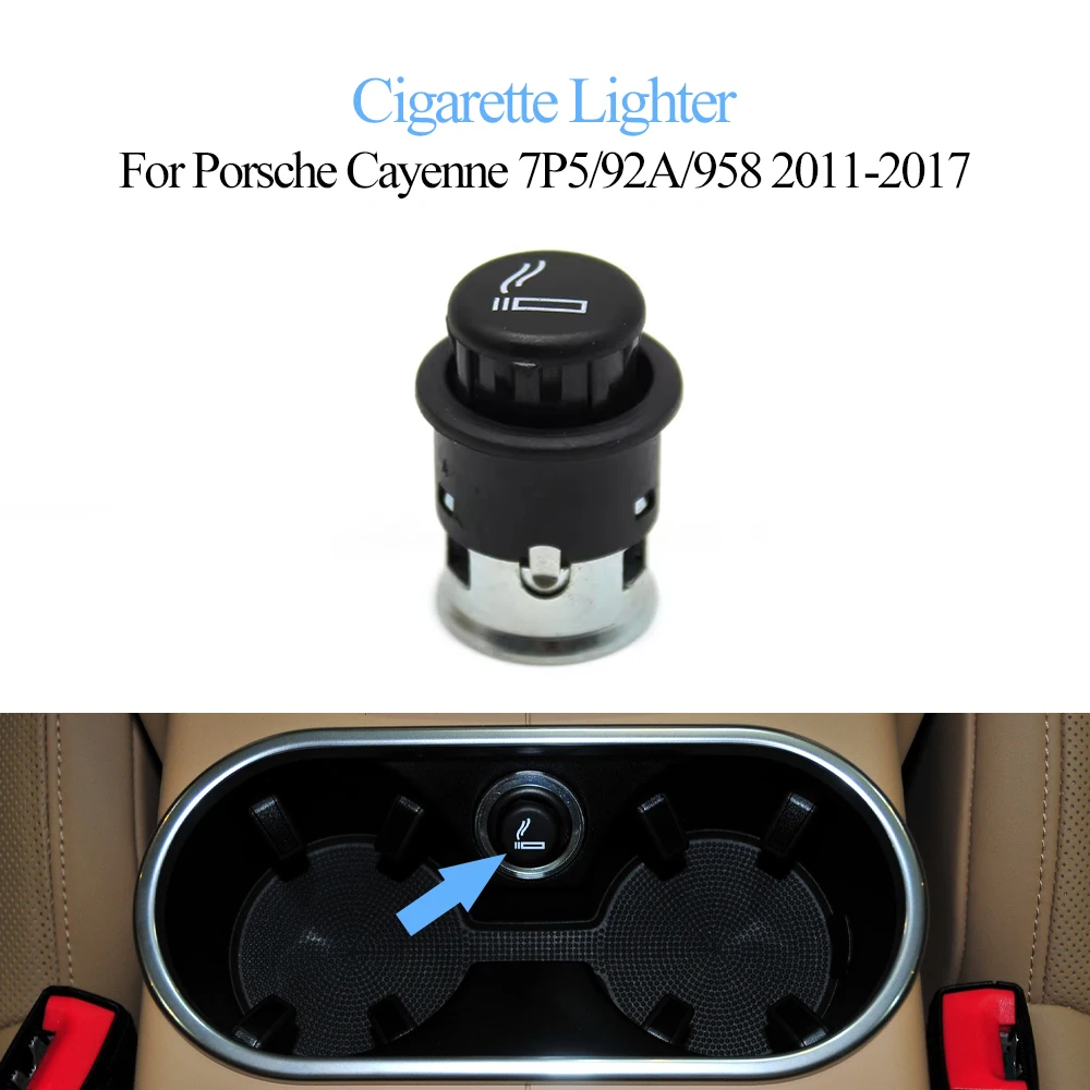 Car Central Drink Water Cup Holder Assembly Cup Holder Buckle Cigarette  Lighter For Porsche Cayenne 7P5 92A 958 2011-2017