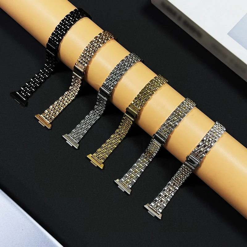 حزام ساعة لهاتف Huawei Fit 3/4/4 Pro ثنائي اللون من الفولاذ المقاوم للصدأ يتضمن أداة إزالة الساعة سوار معدني عالي الجودة